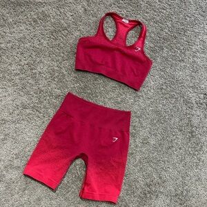 Gymshark Women's Red Ombré Set